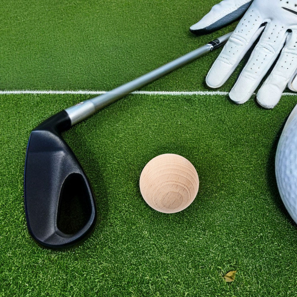 Croquet Set Lawn - Wooden Round Ball Natural Hardwood 7.5cm
