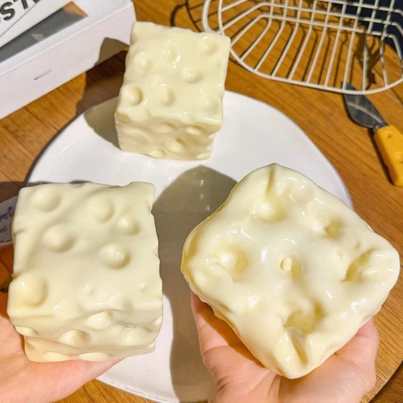 Party Games Gifts - Taba Squishy Cheese Cube Stress Ball