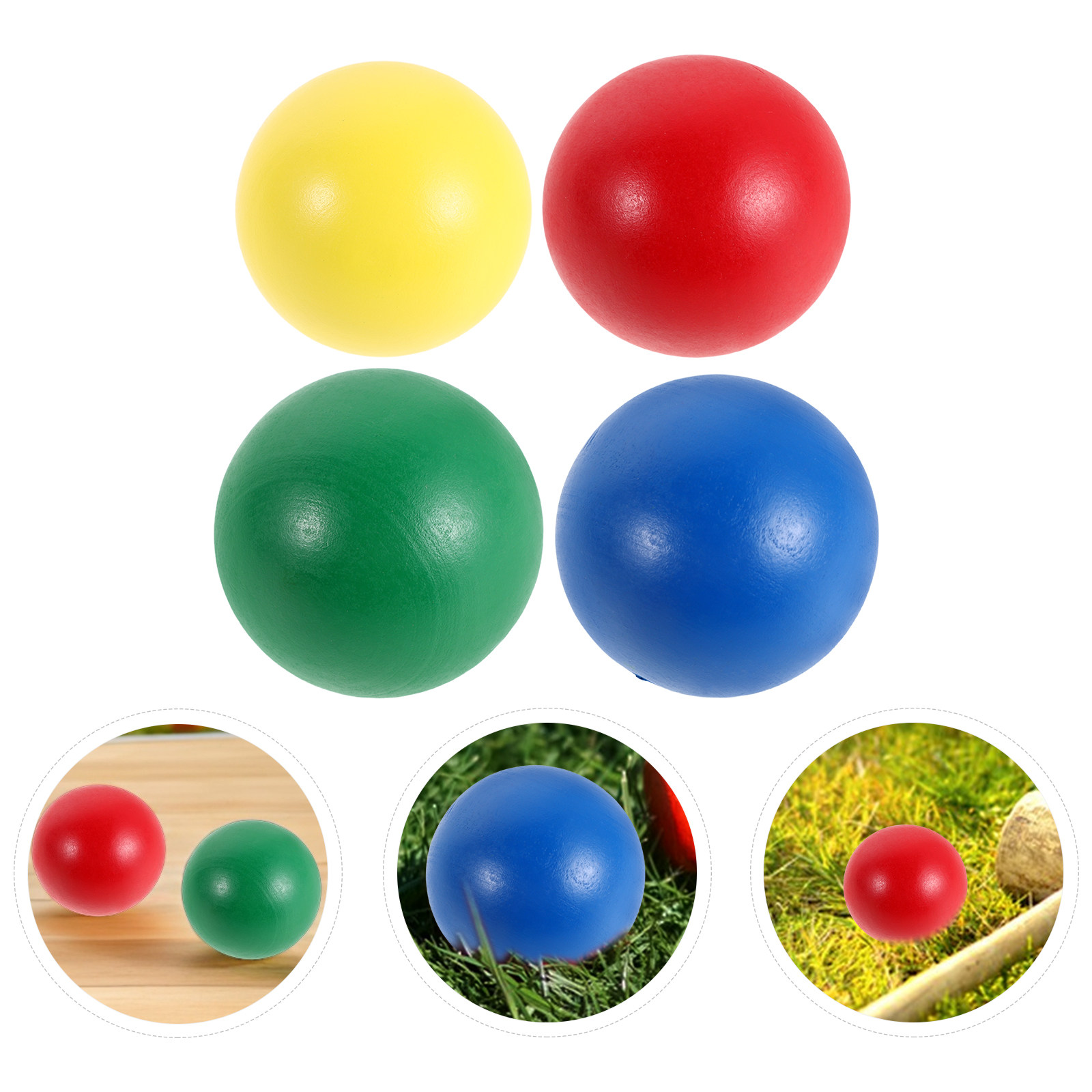 Croquet Set Lawn - 4Pcs Standard Croquet Balls 4.5cm Solid
