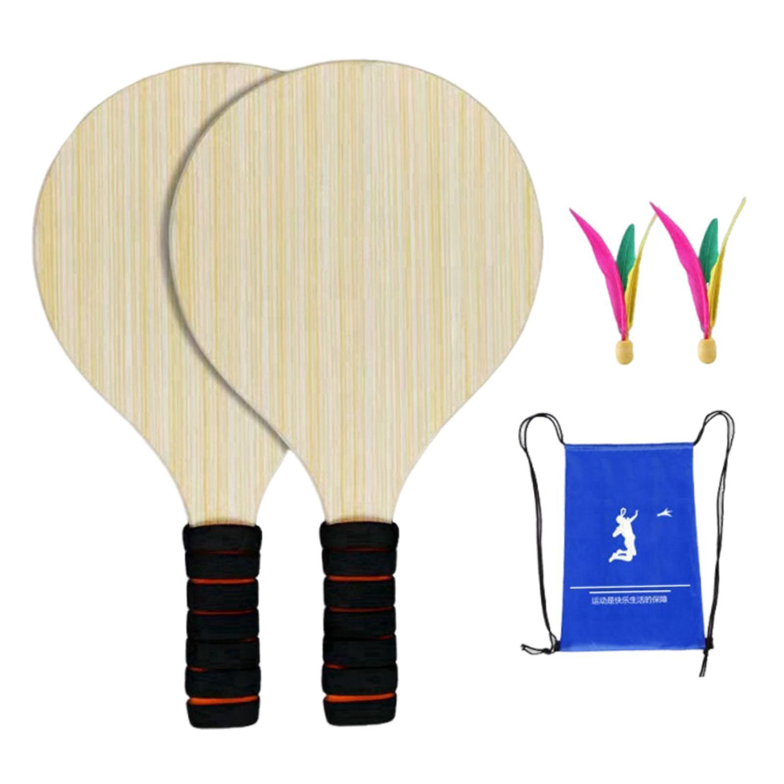 2Pcs Wood Badminton Paddle Set - Badminton Set Garden 评论和价格