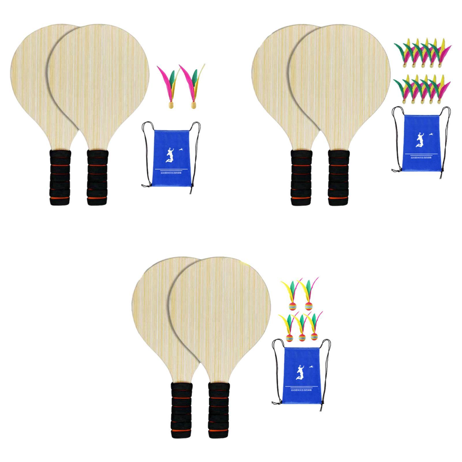 2Pcs Wood Badminton Paddle Set - Badminton Set Garden 评论和价格