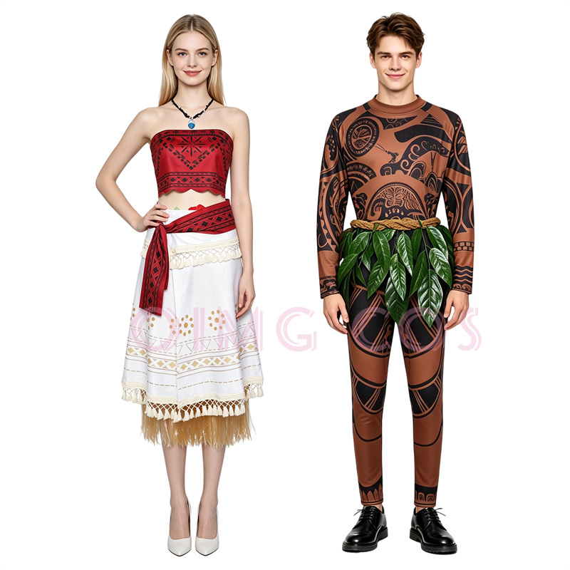 Moanaa Maui‌i Cosplay Costume  - Party Games Groups 评论和价格