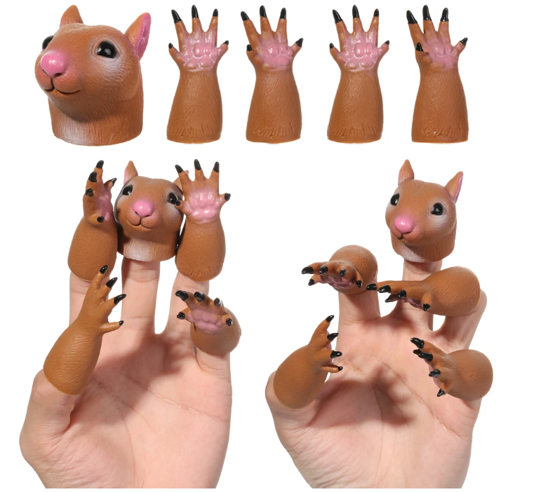 Cute Squirrel Finger Puppet, F - Party Games Adults Funny 评论和价格