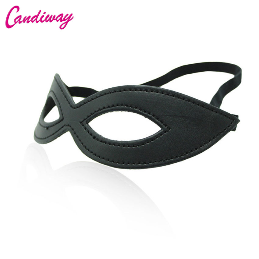 Black Leather Eye Mask For Sex - Party Games Mystery 评论和价格